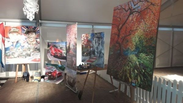 carsandstars schilder op locatie kunstschilder Jeroen Monnikendam